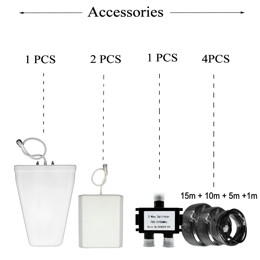 Усилитель сигнала мобильной сети с двумя антеннами Lintratek трехдиапазонный