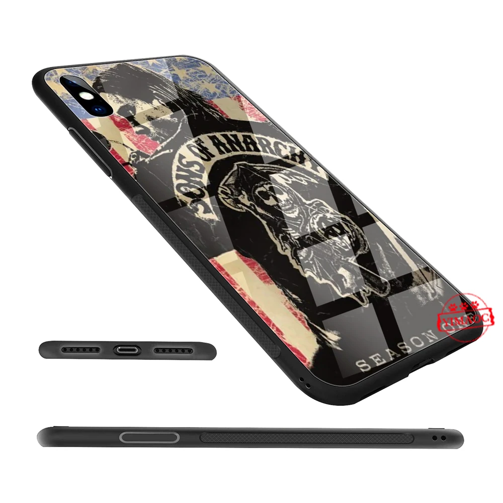 YIMAOC Американский ТВ сыновья анархической стекла чехол для телефона Apple iPhone 11 Pro XR X