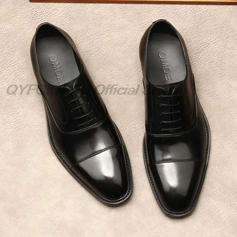 

Туфли-оксфорды мужские классические, натуральная кожа, на шнуровке, классические, роскошные свадебные туфли, броги, черные, коричневые, 2021