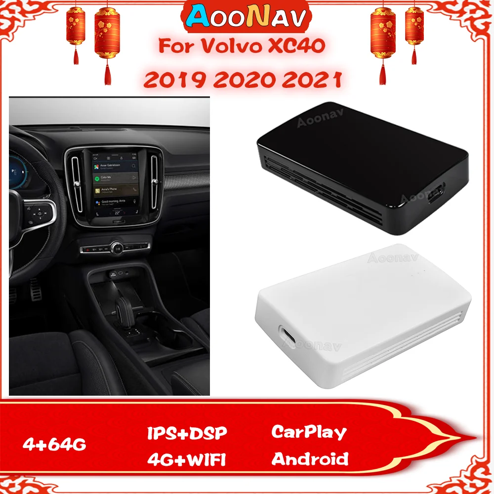 

Android Auto 64G AI Box для Volvo Xc40 2019 2020 2021, воспроизведение автомобиля, функции Android 10,0, активатор, поддержка беспроводной CarPlay
