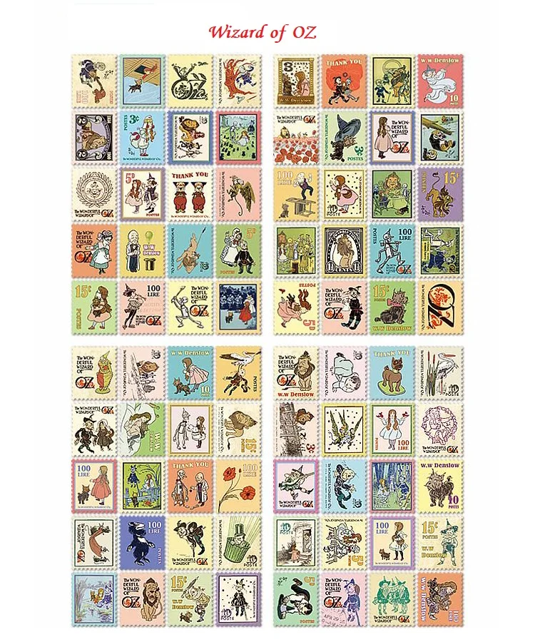 9 вариантов наклеек с наклейками для декорации в литературном и этническом стиле