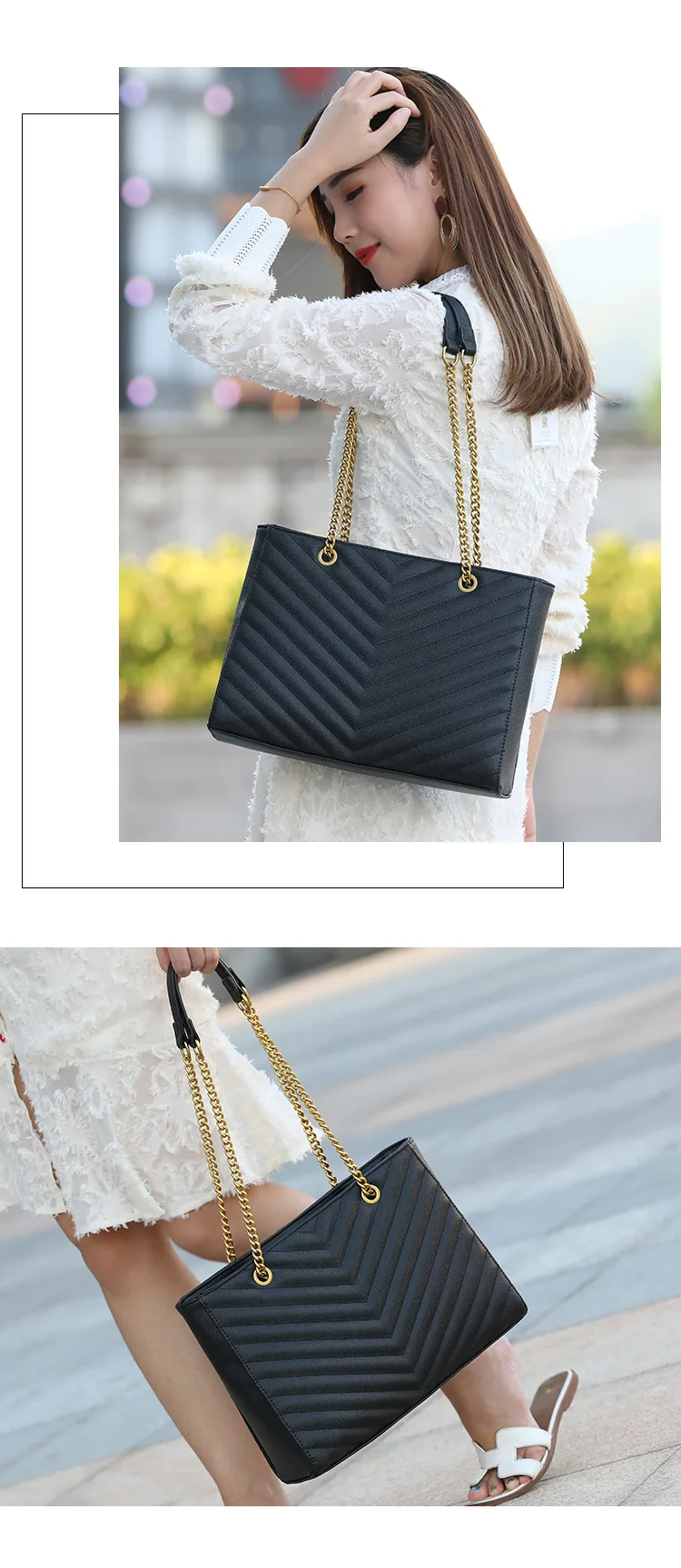 

Bag women's 2021 new brand-name handbag rhombic shoulder bag large-capacity Joker chain bucket bag