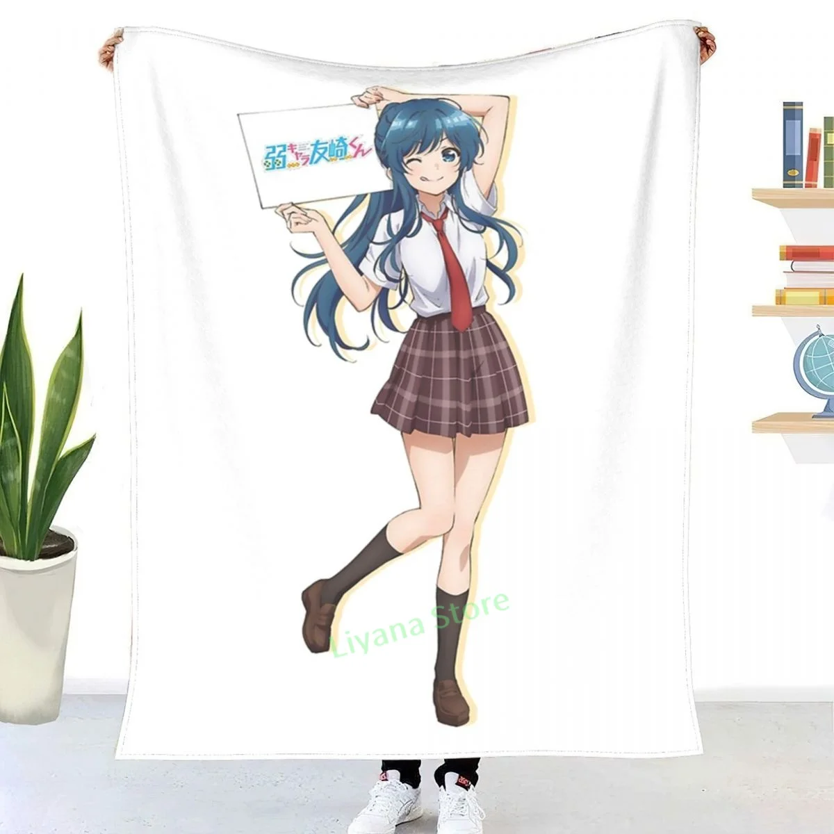

Minami From Bottom Tier Character Tomozaki Throw Blanket printed sofa bedroom decorative blanket children adult Christmas gift