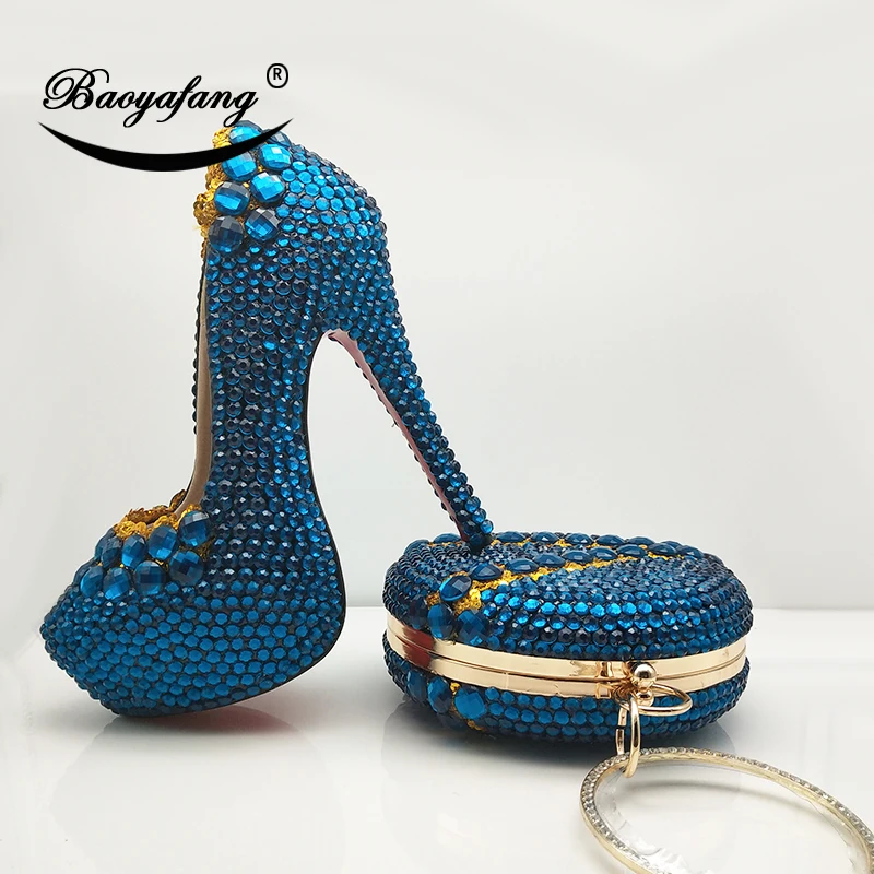 BaoYaFang/свадебные туфли зеленого и оранжевого цвета с кристаллами сумочкой в виде