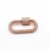 2pcslot classic oval jewelry accessories with cz bracelet button screw buckle