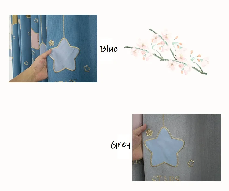 

Modern Ins Star Jacquard Blackout Curtains for Kid's Boy's Bedroom Fashion Embroidery Pasted velvet Shade Cortinas Estrellitas