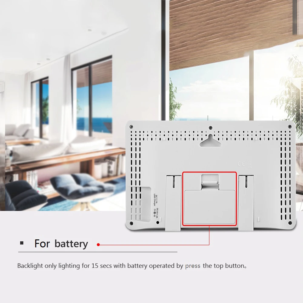 

Wireless Weather Station 3-in-1Thermometer Hygrometer Barometer Monitor Humidity Meter Air Pressure Gauge 12/24-Hour Alarm Clock