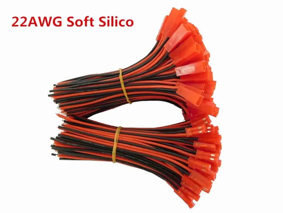 10 пар силиконовый штекер с разъемом JST гнездо BEC провод 200 градусов для