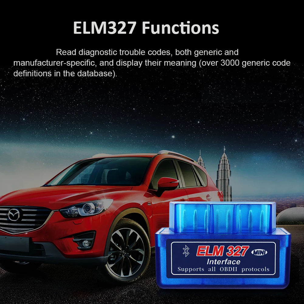 Заводская цена Elm327 Pic18f25k80 Bluetooth V1.5 OBD2 автомобильный сканер Elm 327 25k80 Obdii