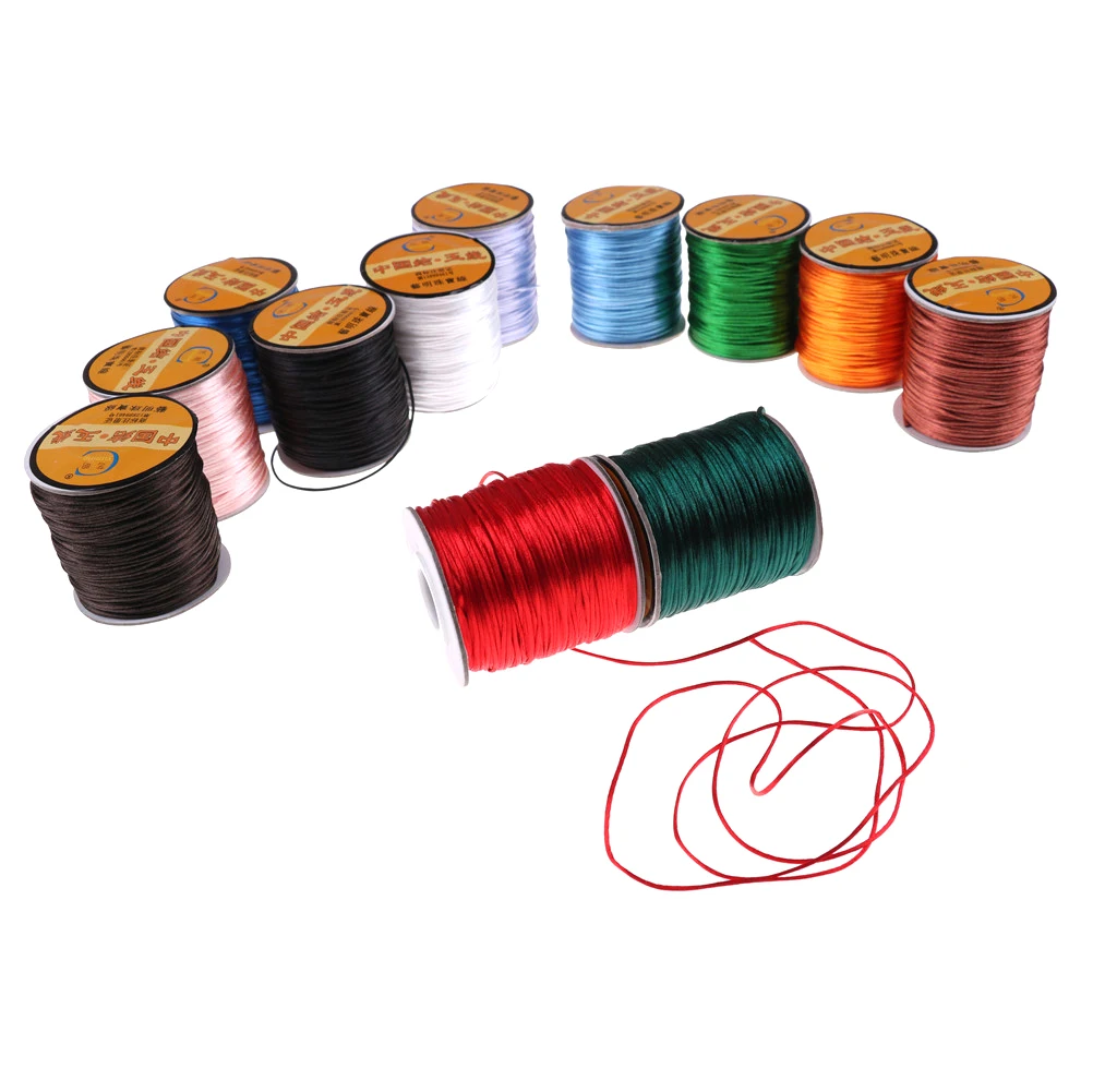 

75meter 1mm Soft Satin Nylon Cord Solid Rope For Jewelry Making Non-Toxic And Tasteless MultiColor DIY Accessories