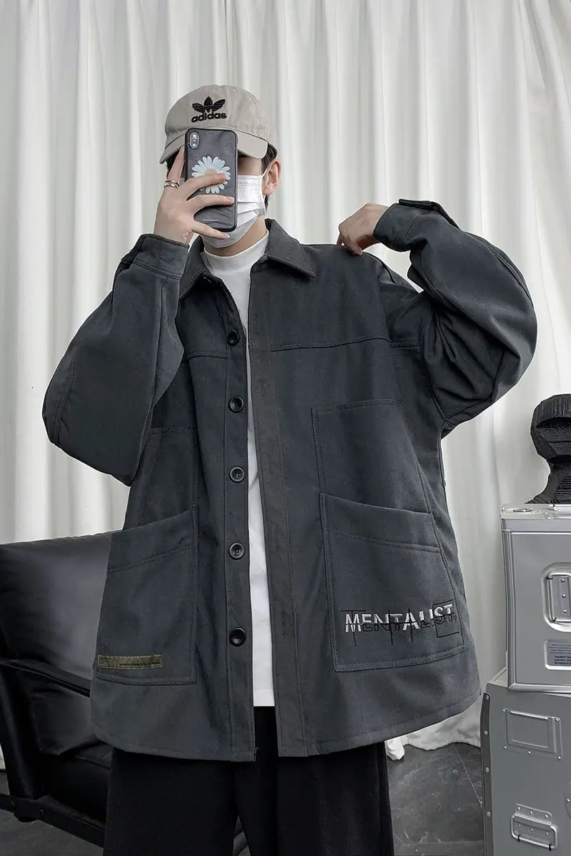 

2020 Autumn And Winter New Youth Popular Men's Pure Color Loose Deerskin Velvet Thick Jacket Fashion Casual Single-breasted Top