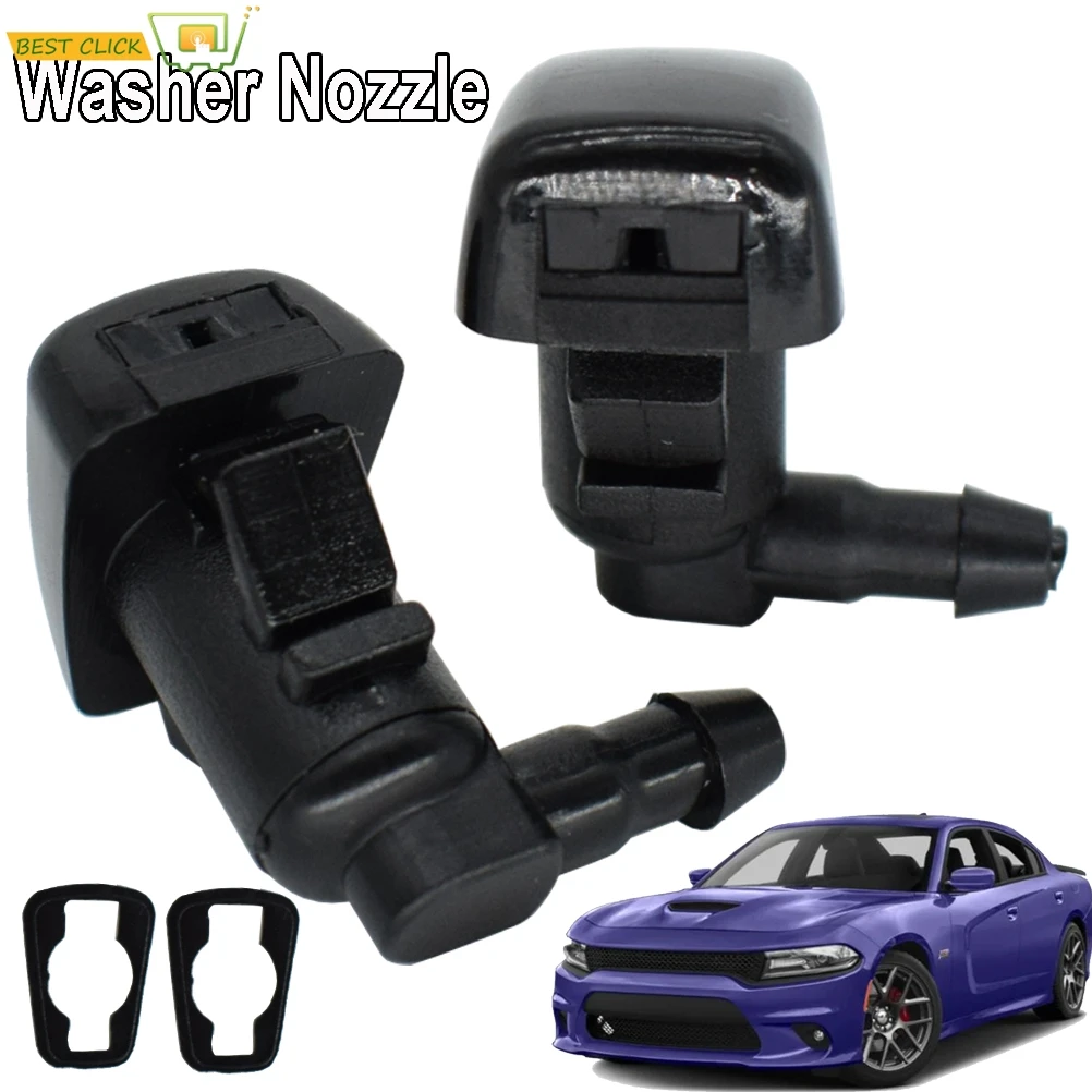 

2 PCS Front Windshield Wiper Blade Washer Spray Nozzle Jet For Dodge Challenger Charger Chrysler 300 2011-2018 OE#5182327AA