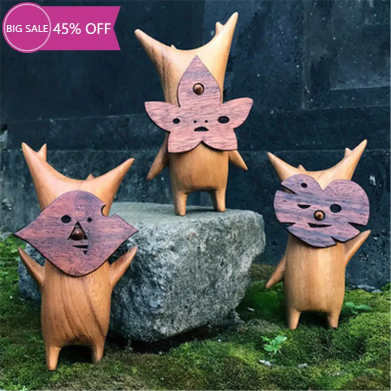 

Wood Crafts Decorative Ornaments Funny Creative Expression Resin Material Carved Ornaments for Home Patio Yard Lawn