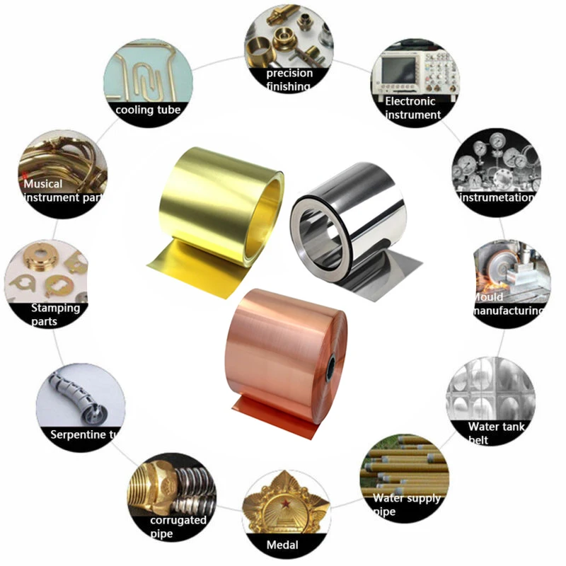 

1M 99.99% Pure Red Copper Metal Sheet Stainless Steel Foil Plate Brass Metal Sheet Strip 0.1-0.3mm Thickness