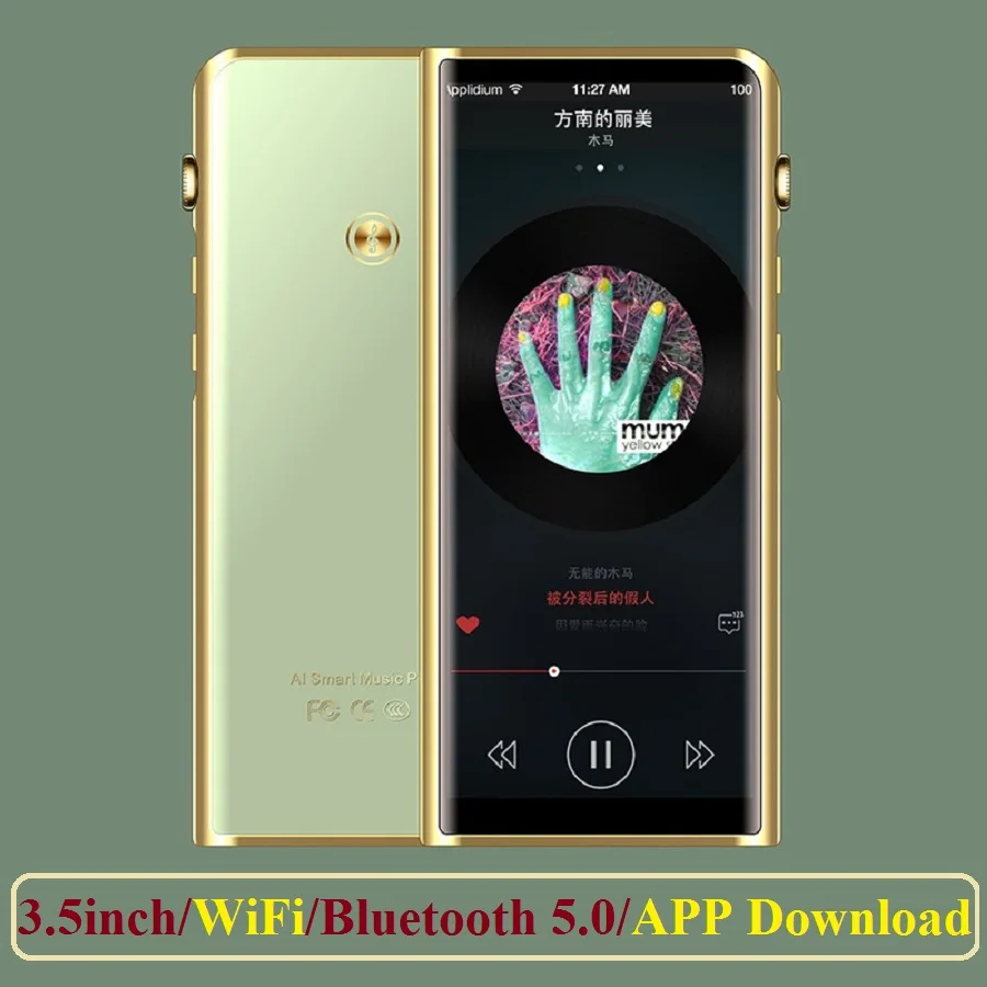 New T18 Android Wifi MP4 Player Metal Bluetooth 5.0 Full Touch Screen 3.5inch HiFi Music Player With FM,Recorder,E-book,Video