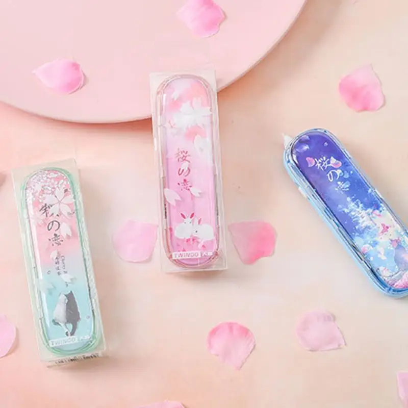 

Cute Cat Cherry Blossom Correction Tape Stationery Corrector Kid Student Altered 1XCE