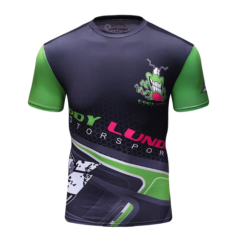 

Fitness Short Sleeve Gym Tops Short Sleeve Custom 3D Printing Jogging Rashguard
