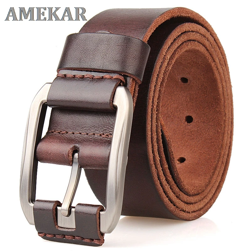 

designer belt men luxury 100%real full grain thick cowhide genuine leather vintage 3.8cm sport masculine big size soft belt 150