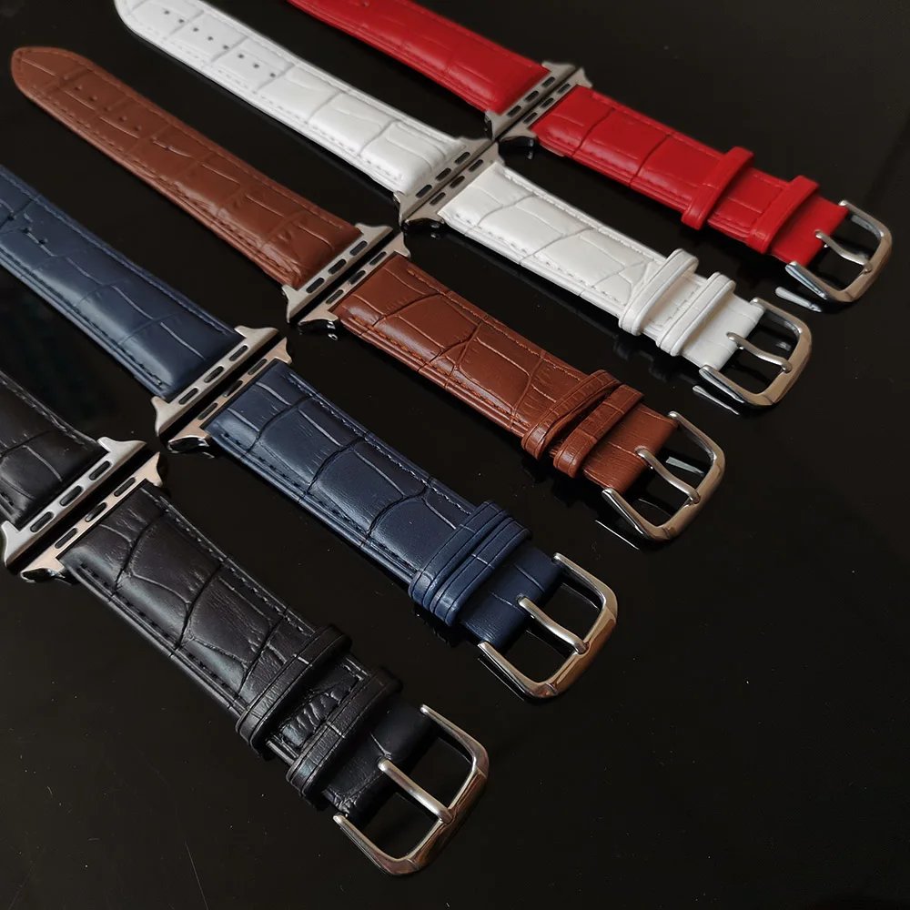 Ремешок из натуральной коровьей кожи для Apple Watch Band 38 мм 42 Series 5/4/3/2/1 iwatch ремешок 40 44