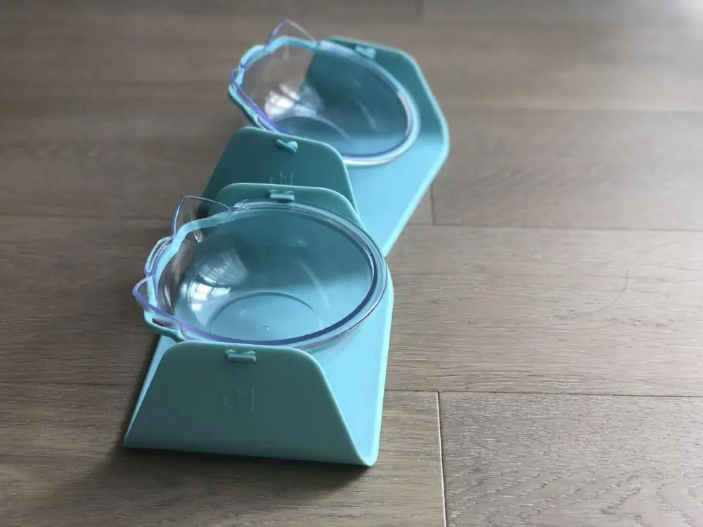 Для домашних животных Регулируемая косая двойная кошачья собачья миска для | Дом