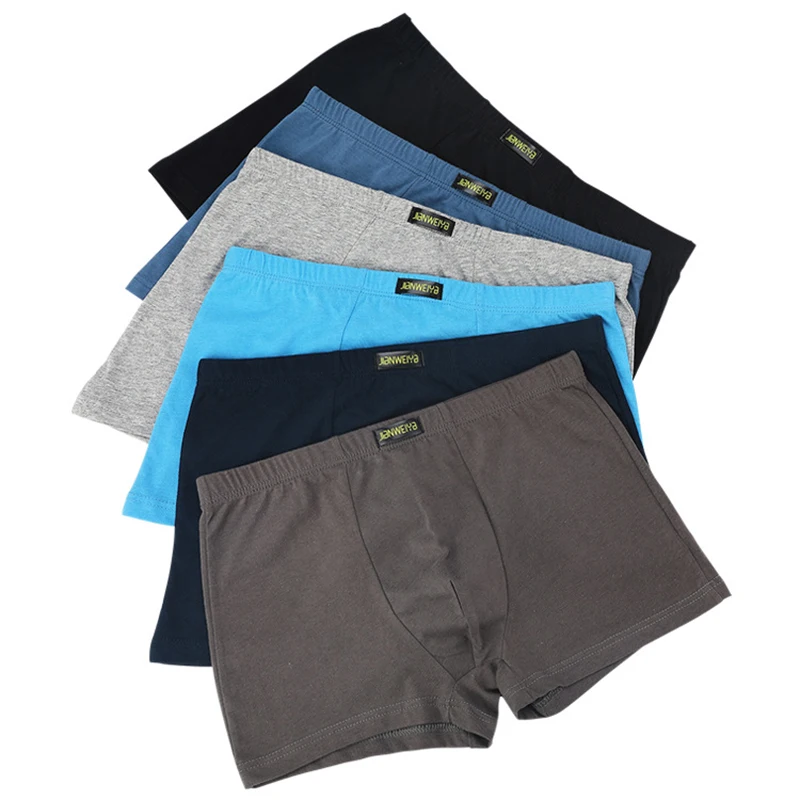 6Pcs Men's Underwear Cotton Boxers Man Breathable Silk Solid Shorts Brand Underpants Men Boxer for Family Sexy Mens Underwear