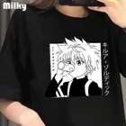 Hunter X Hunter женская футболка Killua Zoldyck графическая Футболка Harajuku Японские Аниме Топы Футболка Kawaii Мультфильм женская футболка