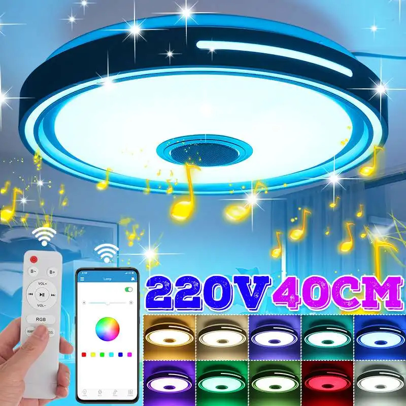 

40cm Modern RGB LED Ceiling Lights Home lighting APP bluetooth Music Light Bedroom Lamps Smart Ceiling Lamp+Remote Control