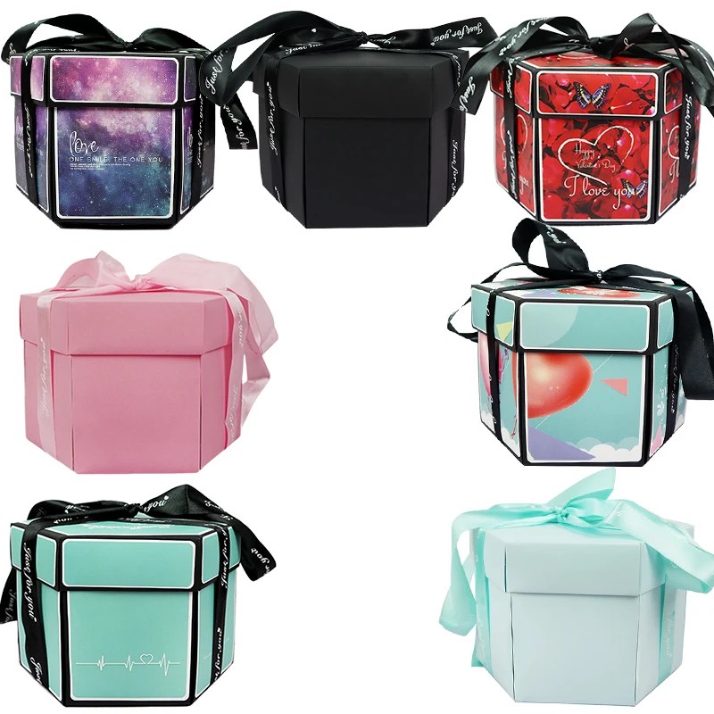 

DIY Suprise Party Favors Boxes Handmade Photo Album Anniversary Present for Mother Girlfriend or Birthday Wedding Romantic Gift