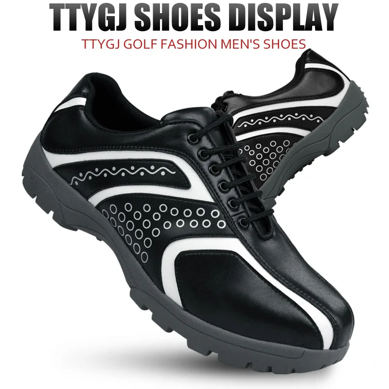 professional golf shoes men's leather shoes non-slip soles breathable golf shoes waterproof shoes