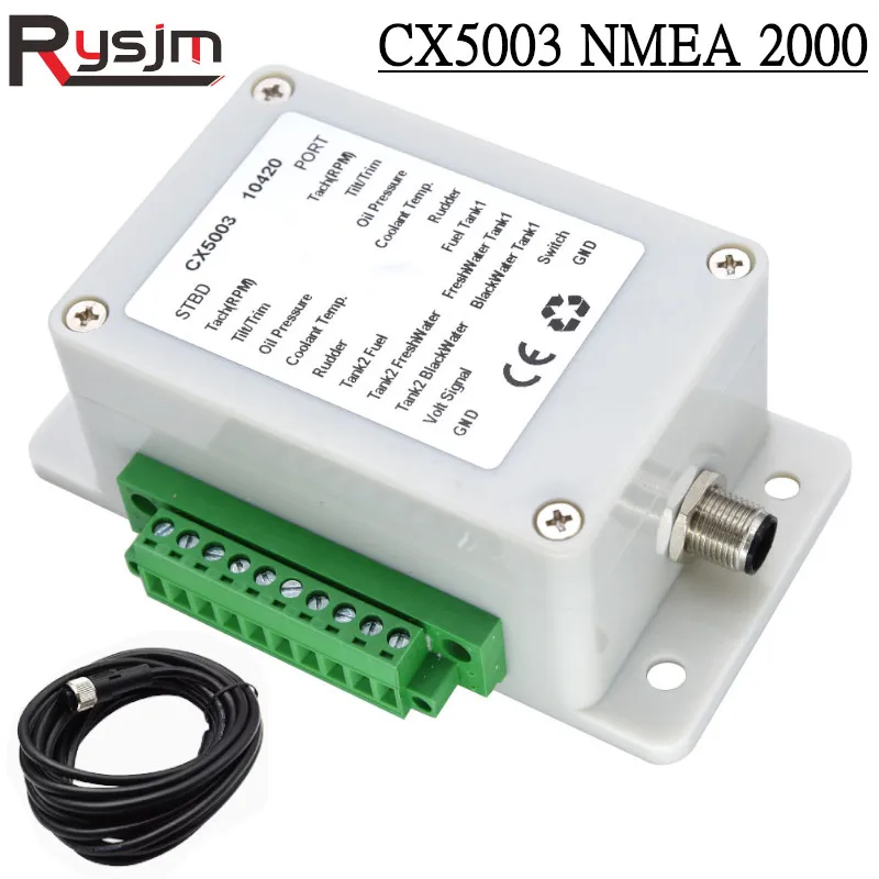 

9-32V DC CX5003 NMEA2000 Converter 0-190 Ohm Connect Up to 18 Sensors W/Cab Connector Adapter Fit Boat Yacht Marine Converters