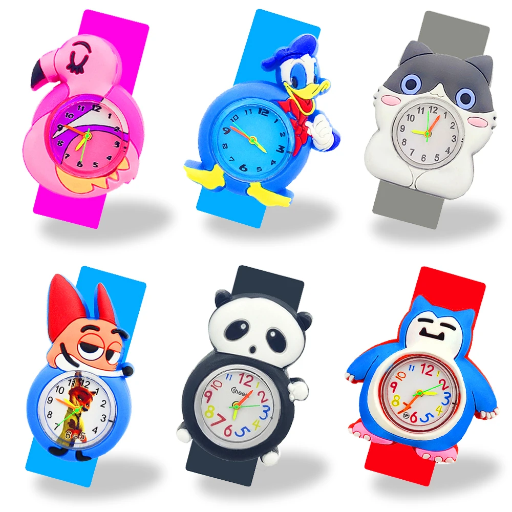 Cartoon Flamingo Watch Kids Children Watches Boys Girls Student Clock 3D Panda/owl/fox Animal Baby Toy Child Birthday Party Gift
