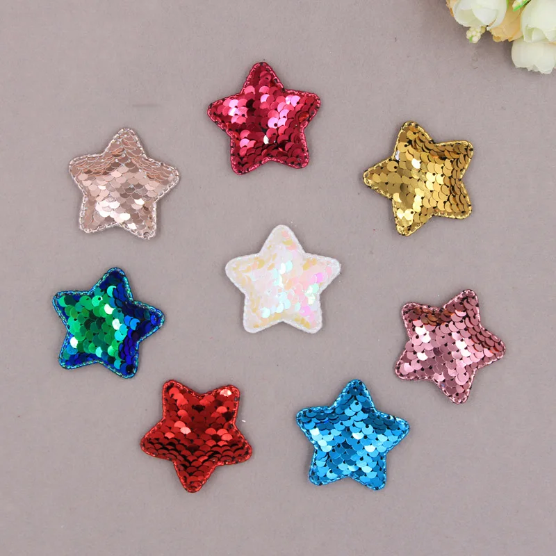 Блестящие нашивки в виде рыбьей чешуи аппликации с блестками звезд сердца мягкие