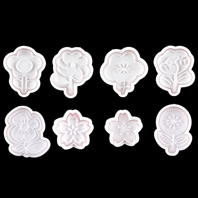 

4Pcs/Set DIY Flower Biscuit Mold Cookie Cutter Set Plastic Cake Decorating Tools Cookie Cutter Stamp Fondant Sugarcraft Embosser