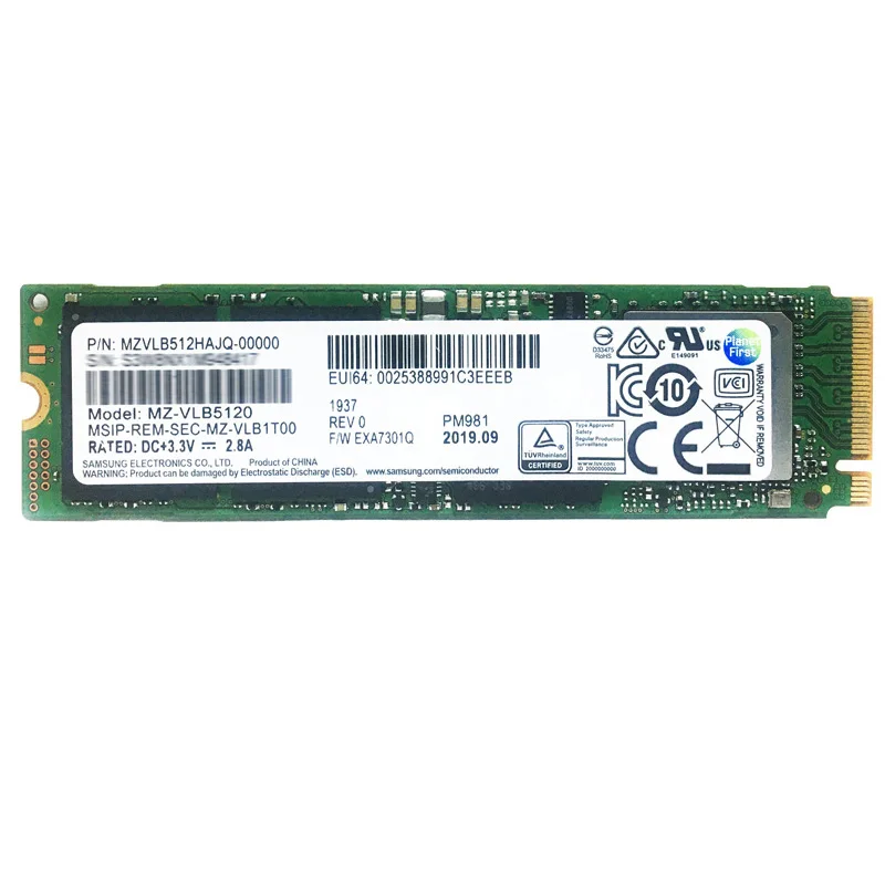 SAMSUNG 1TB SSD M.2 PM981 256GB 512GB półprzewodnikowy dysk twardy M2 SSD NVMe PCIe 3.0x4 NVMe TLC PM do laptopa