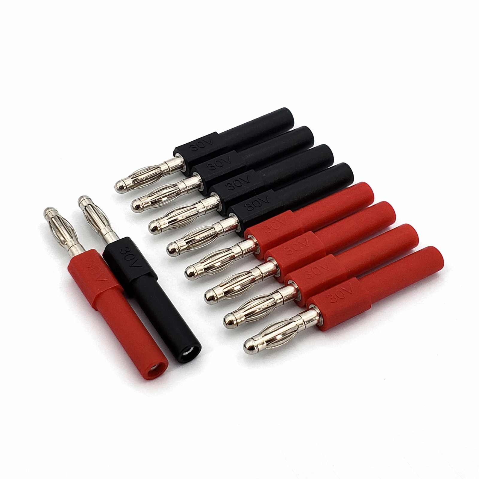 10 шт. красная и черная латунная штепсельная вилка типа банан 4 мм на 2 разъем
