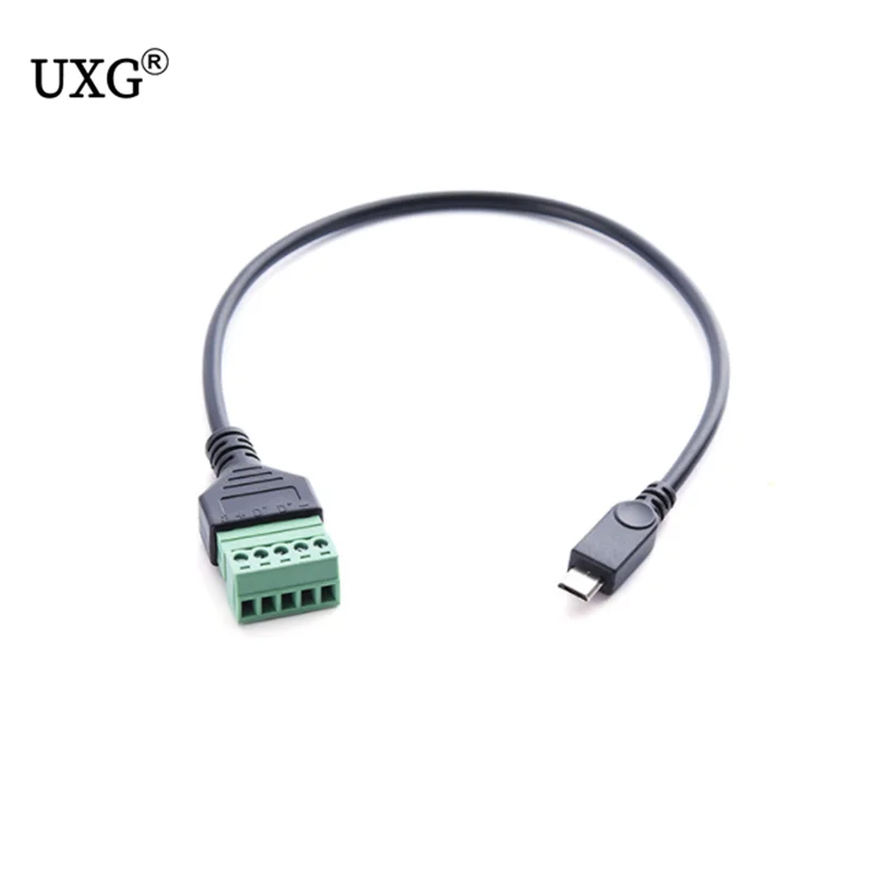 

Micro USB Female to 5 Pin Screw Connector USB Jack with Shield USB2.0 Type to Screw Terminal Plug adapter