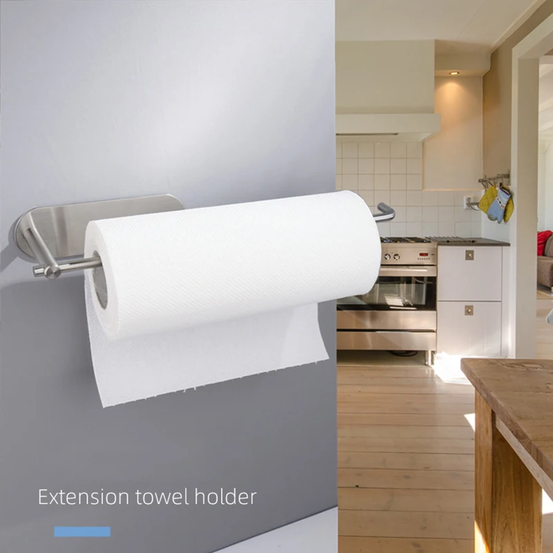 

Punch-Free Kitchen Paper Towel Holder Stainless Steel Kitchen Paper Rack Home supplies VC