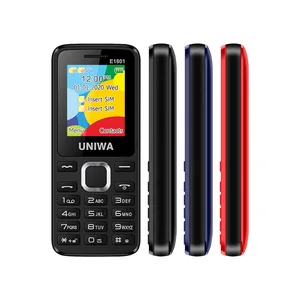 uniwa e1801 2g gsm bar feature mobile phone dual sim cellphone for elder wireless fm radio support tf expansion vibrator free global shipping
