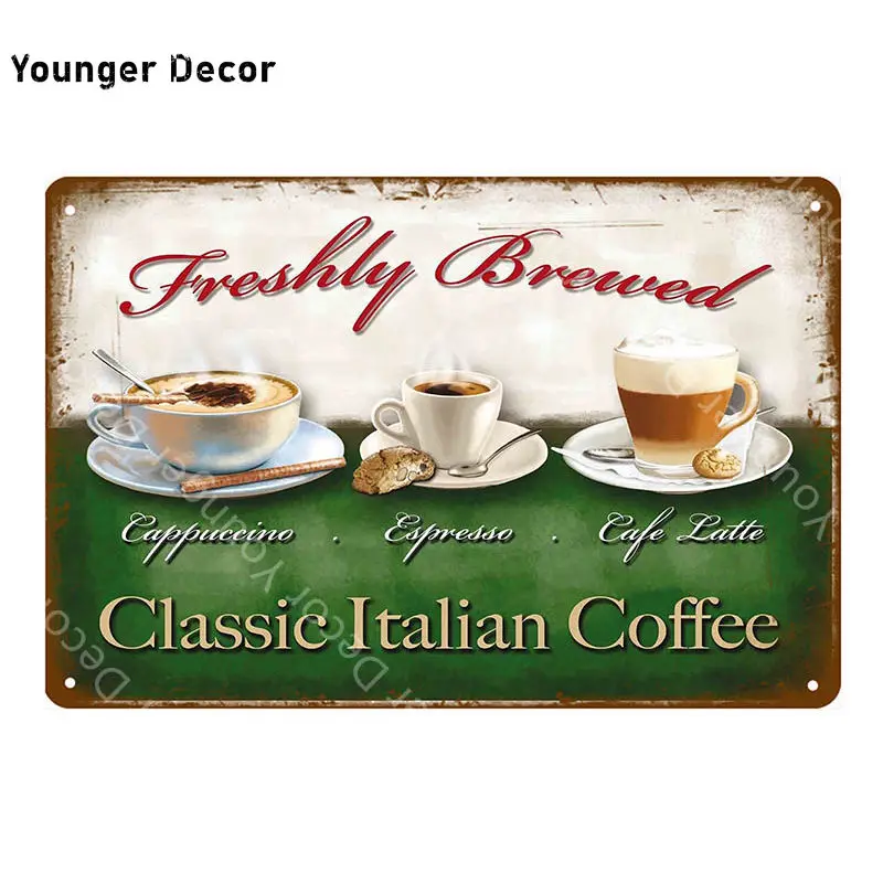 Классический Итальянский кофе металлический табличка напитки чай мокко винтажный постер стенная плитка для бара домашнего кухонного декора на YI-037.