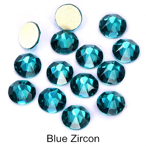 Blue Zircon SS16 144 шт. 2088 Одежда высшего качества прозрачный арт для ногтей со стразами с 16 украшения для ногтей блестящее Стекло Стразы, не требующие горячего крепления H0913 - Цвет: Blue Zircon