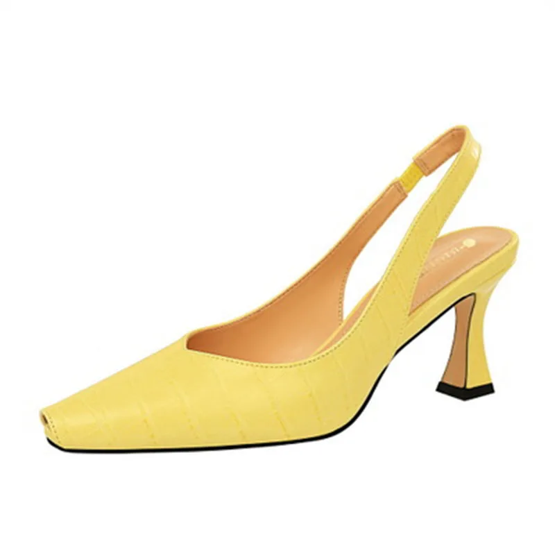 

New Ladies High Heel Sandals Shallow Pointed Toe Fish Mouth Women Shoes Slingback Shoes Pumps Party Dancing Block Heel Shoes