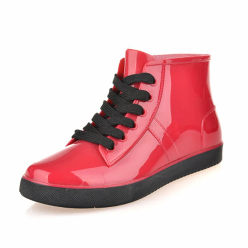 35-44 Fashion Ankle Rainboots Rubber Male Slip On Casual Shoes Waterproof 2019 New Solid PVC Rain Boots |