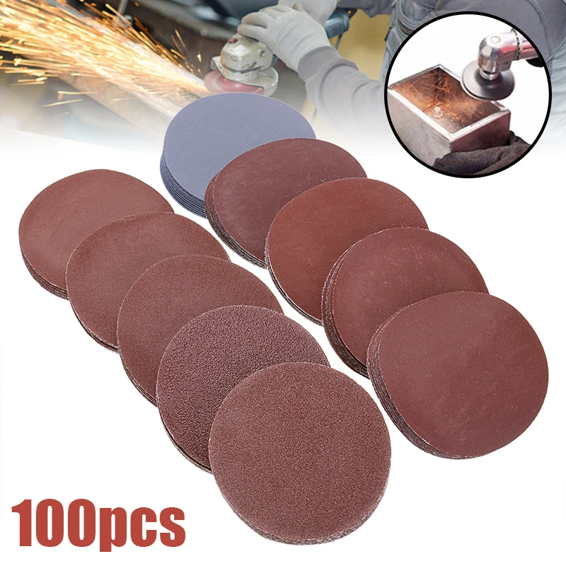 100 шт. 3 дюйма 75 мм шлифовальные диски круглые полировальные листы наждачной