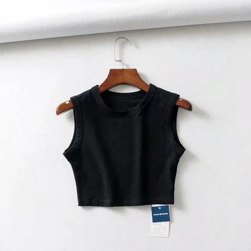 

2021 Summer vintage white crop tops women biker black punk sexy tank top korean streetwear cropped sleeveless top feminino