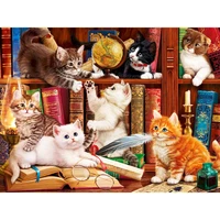 gatyztory oil painting by numbers cats animal drawing on canvas handpainted art gift diy picture by number kits home decoration
