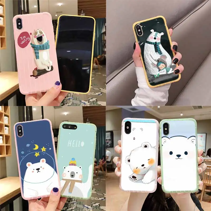 

Cute Bear Christmas Trolley Suitcase Texture Smart Phone Case For IPhone 11 Pro Max X XR XS MAX 8 7 6S Plus Baseus SE 2020