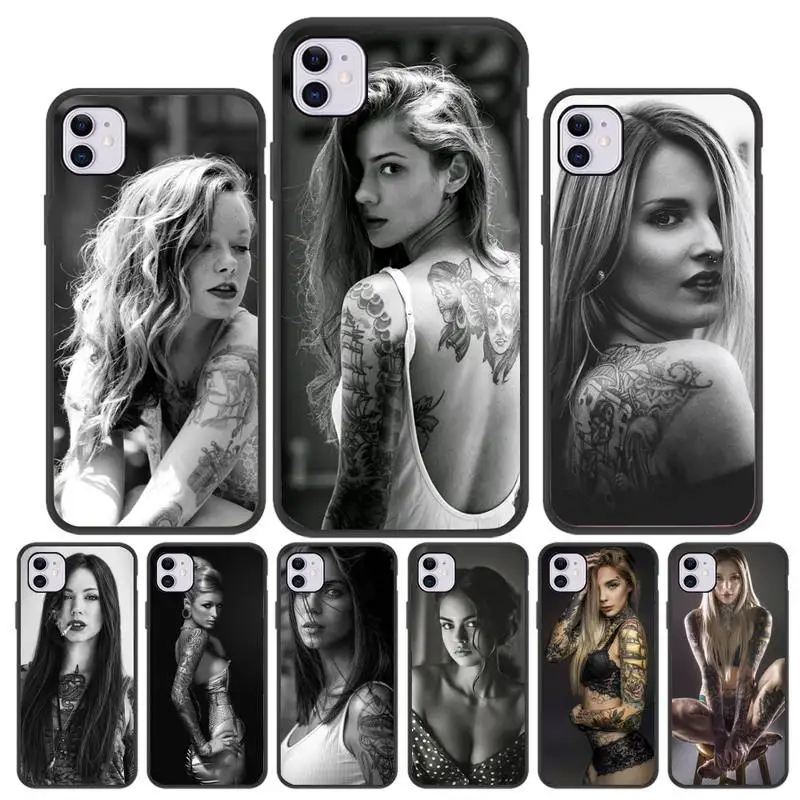 

Sexy Tattoo Girl Phone Case For Iphone 5 SE 2020 6 6s 7 8 plus X Xr XS 11 12 Mini Pro Max Fundas Cover