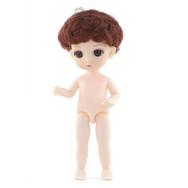 

16cm BJD Doll 12 Movable Jointed Dolls Bangs double ponytail hairstyle Doll for Girls Toys Nude Body Fashion Gift