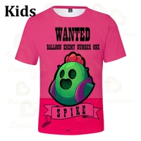 spike wanted 6 to 19 years kids leon t shirt shooting game primo 3d tshirt boys girls new cartoon t shirt tops teen clothes