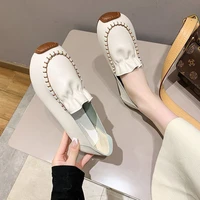 tendon soft sole female comfortable girl single shoes 2021 spring and autumn new peas shoes mother shoes flat lazy ladies shoes